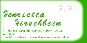 henrietta hirschbein business card